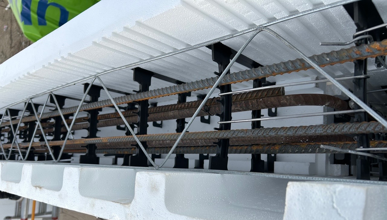 ICF Wall Top View with Rebar